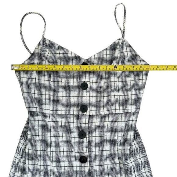 Zara TRF Collection Plaid Mini Dress Button Front Fitted Summer Casual Size S - Picture 7 of 8